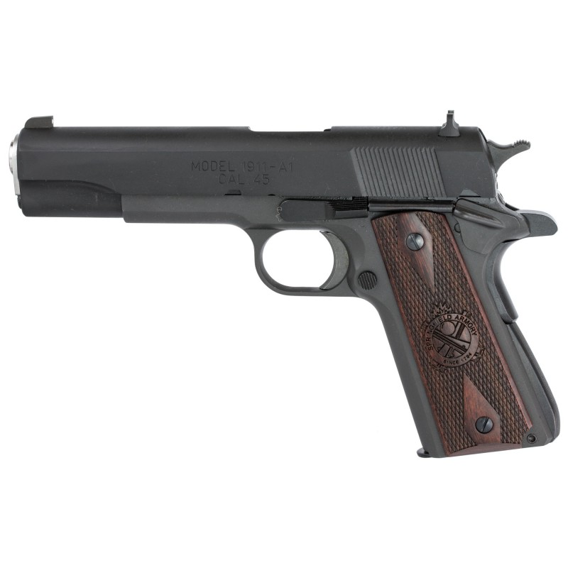 Springfield Mil-Spec, 1911, Full Size, 45ACP, 5" Match Grade Barrel, Steel Frame, Parkerized Finish, Cocobolo Grips, 3-Dot Comb