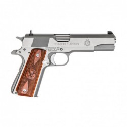 Springfield Mil-Spec, Semi-automatic, 1911, Full, 45 ACP, 5"Match Grade Barrel, Steel Frame, Stainless Finish, Cocobolo Grips,