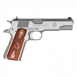 Springfield Mil-Spec, Semi-automatic, 1911, Full Size, 45ACP, 5" Match Grade Barrel, Steel Frame, Stainless Finish, Colobolo Gr