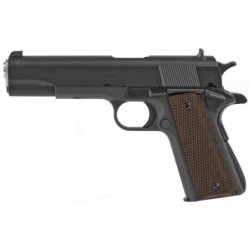 Springfield Mil-Spec, 1911, Full Size, 45ACP, 5" Match Grade Barrel, Steel Frame, Parkerized Finish, Wood Grips, 3-Dot Combat S