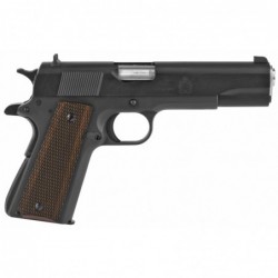 View 2 - Springfield Mil-Spec, 1911, Full Size, 45ACP, 5" Match Grade Barrel, Steel Frame, Parkerized Finish, Wood Grips, 3-Dot Combat S