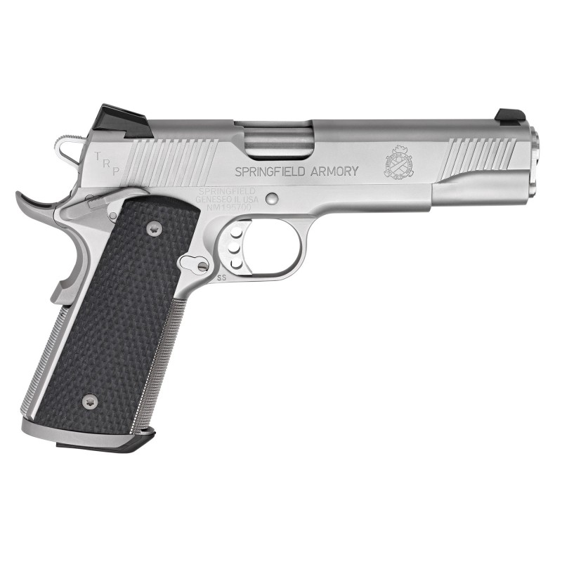 Springfield Tactical Response Pistol, 1911, Full Size pistol, 45 ACP, 5" Match Grade Barrel, Stainless Finish, G10 Grips, 7Rd,