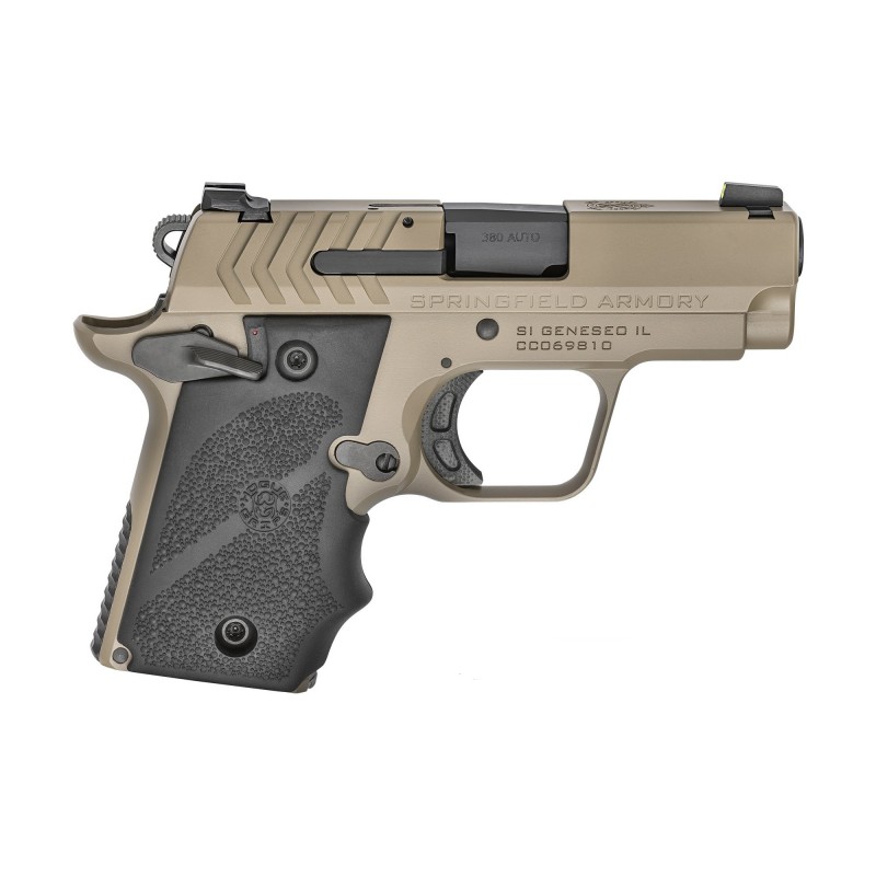 Springfield 911, 1911 Micro Compact, 380ACP, 2.7" Barrel, Alloy Frame, Desert FDE Cerakote Finish, 2 Magazines, 1-6Rd & 1-7Rd,