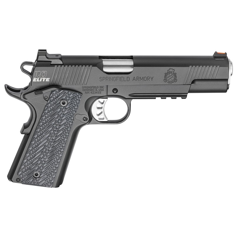 Springfield Range Officer Elite, Operator, Semi-automatic, 1911, Full Size, 10MM , 5" Match Grade Barrel, Steel Frame, Black T