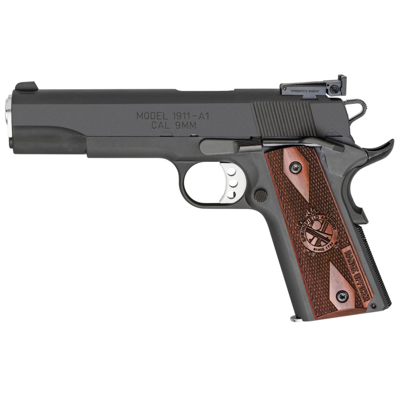 Springfield Range Officer, Full Size, 1911, 9MM, 5" Match Grade Barrel, Steel Frame, Parkerized Finish, Cocobolo Grips, Adjusta