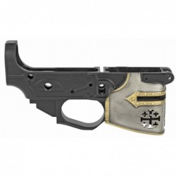 View 2 - Spike's Tactical Rare Breed Crusader with Painted Helmet, Semi-automatic, Stripped Lower, 223 Rem/556NATO, Crusader Distressed