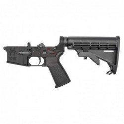 Spike's Tactical Lower, Color Filled, Semi-automatic, 223 Rem/556NATO, Black Finish, 6 Position Collapsible Stock, Mil-Spec Buf