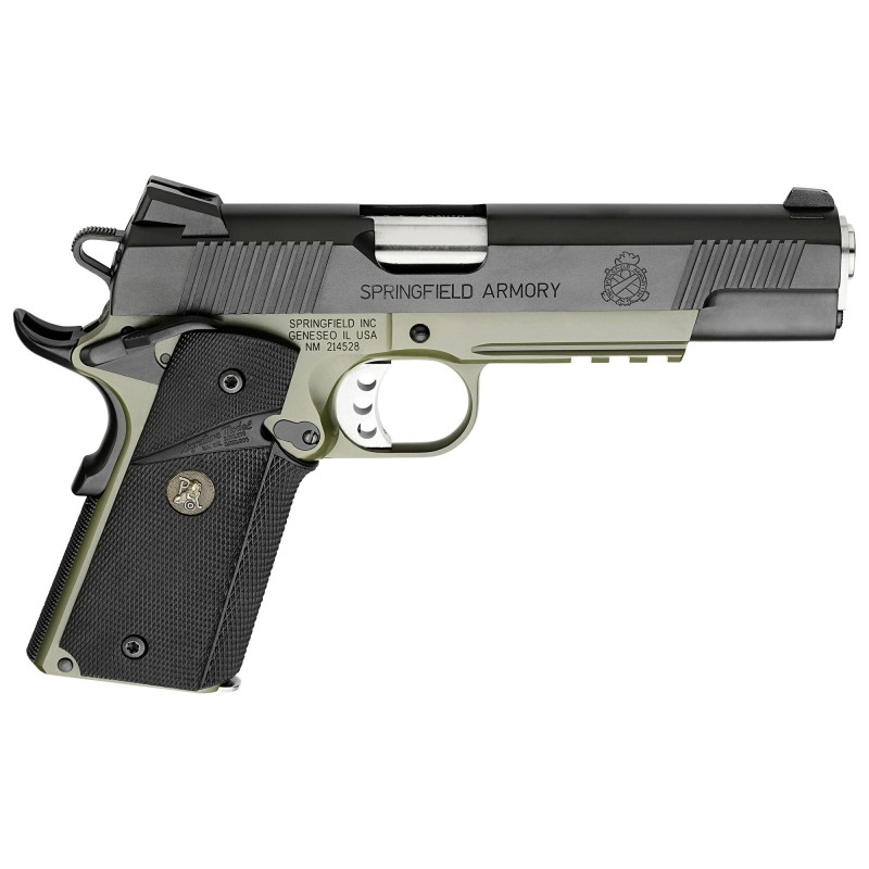 Springfield Operator, Semi-automatic, 1911, Full Size Pistol, 45 ACP, 5" Barrel, Steel Frame, 7Rd, Akote Slide over OD Frame Fi