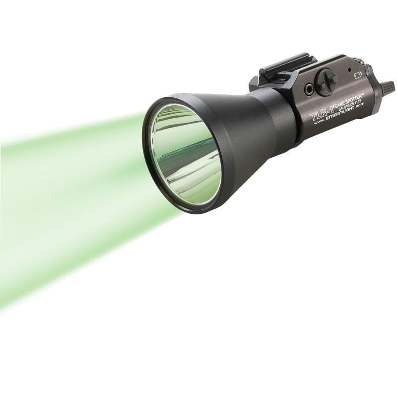 Streamlight TLR-1 Game Spotter, Fits Long Gun w/1913 Rails, C4Green LED, 150 Lumens, Black Housing, 2x CR123 Batteries 69227