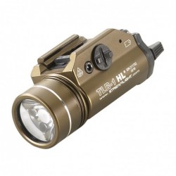 Streamlight TLR-1 HL, High Lumen Rail Mounted Tactical Light, Pistol and Picatinny, FDE Brown, C4 LED 800 Lumens With Strobe, 2