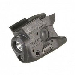 Streamlight TLR-6, Tac Light w/laser, For S&W M&P Shield, White LED and Red Laser, Includes 2 CR 1/3N Lithium Batteries, Black