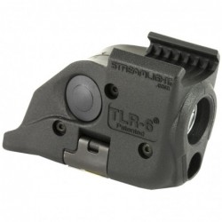View 2 - Streamlight TLR-6, Tac Light w/laser, S&W M&P With Rail, White LED and Red Laser, Includes 2 CR 1/3N Lithium Batteries, Black 6