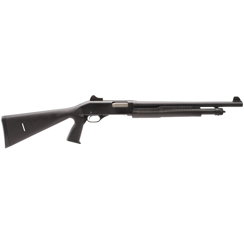 Stevens 320 Stevens, Pump Action Shotgun, 12 Gauge, 18.5" Barrel, 3" Chamber, Matte Blued Finish, Pistol Grip with Full Stock,