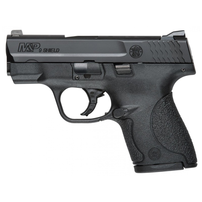 Smith & Wesson M&P Shield, Striker Fired, Compact Pistol, 9MM, 3.1" Barrel, Polymer Frame, Black Finish, 7 & 8Rd, 2 Mags, No Th