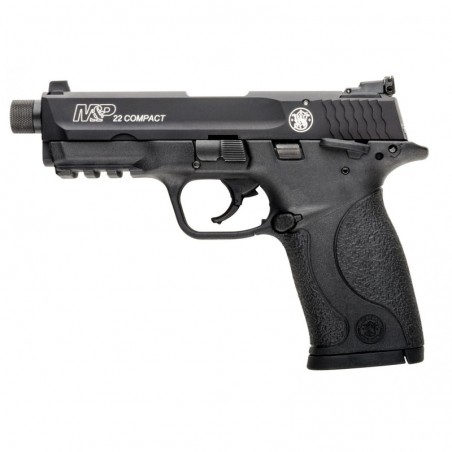 Smith & Wesson M&P Compact, 22LR, Striker Fired, 3.6" Threaded Barrel, Polymer Frame, Black Finish, Adjustable Sights, Ambidext