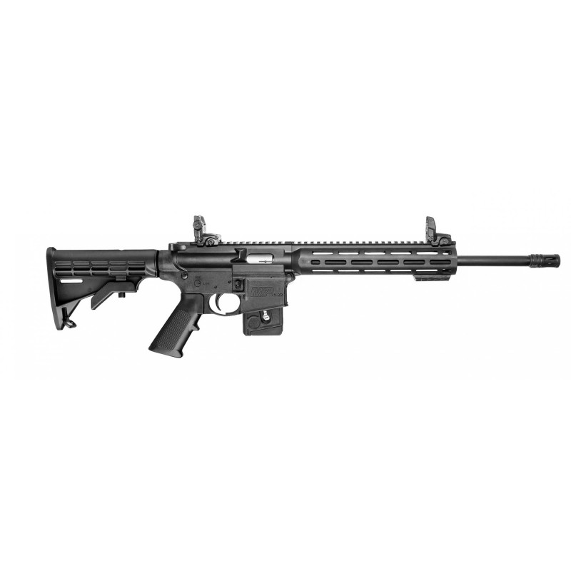 Smith & Wesson M&P15-22, Semi-Automatic, AR, 22LR, 16.5" Barrel, Black Finish, Fixed 6 Position Stock, 10" M&P Slim Handguard w