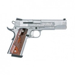 View 2 - Smith & Wesson 1911, Semi-automatic, Full Size, Single Action, 45 ACP, 5" Barrel, Stainless Steel Frame & Slide, Glass Bead Fin