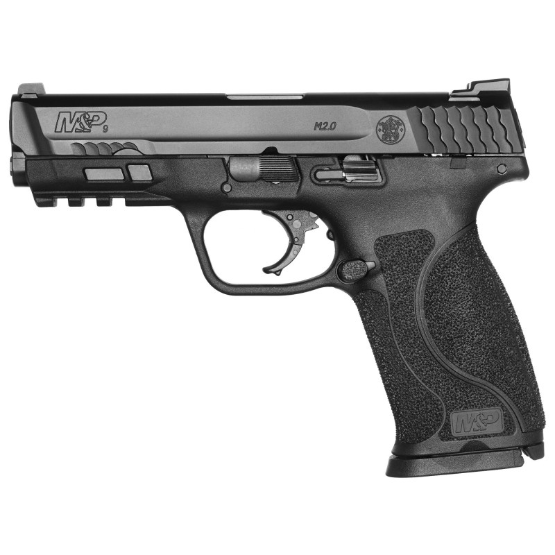 Smith & Wesson M&P 2.0, Semi-automatic Pistol, Striker Fired, Full Size, 9MM, 4.25" Barrel, Polymer Frame, Black Finish, Fixed