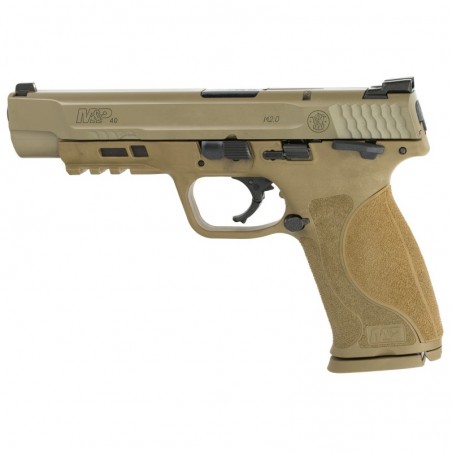 Smith & Wesson M&P 2.0, Striker Fired, Full Size, 40 S&W, 5" Barrel, Polymer Frame, Flat Dark Earth Finish, Fixed Sights, Thumb