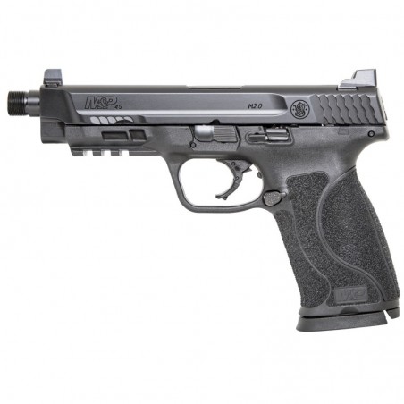 Smith & Wesson M&P 2.0, Full Size, Striker Fired, 45ACP, 5" Threaded Barrel, Polymer Frame, Black Finish, 10Rd, 2 Magazines, Su