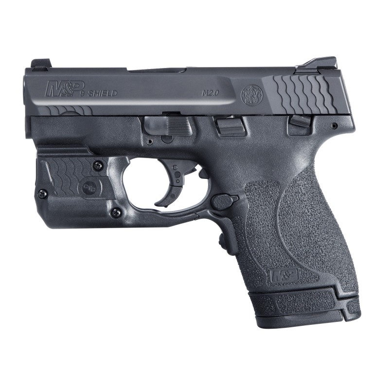 Smith & Wesson Shield M2.0, Semi-automatic, Striker Fired, Compact, 9MM, 3.1", Polymer, Black, 7Rd & 8Rd, Crimson Trace Green L