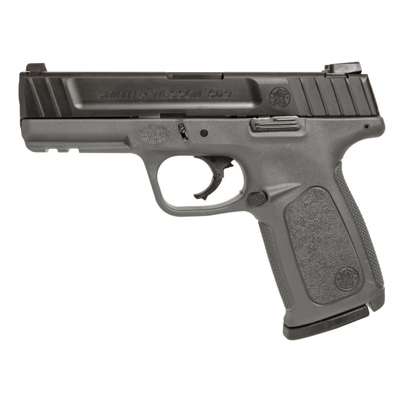 Smith & Wesson SD9, Semi-automatic, Striker Fired, Full Size, 9MM, 4" Barrel, Grey Polymer Frame, Black Slide, 16Rd, 2 Mags, Fi