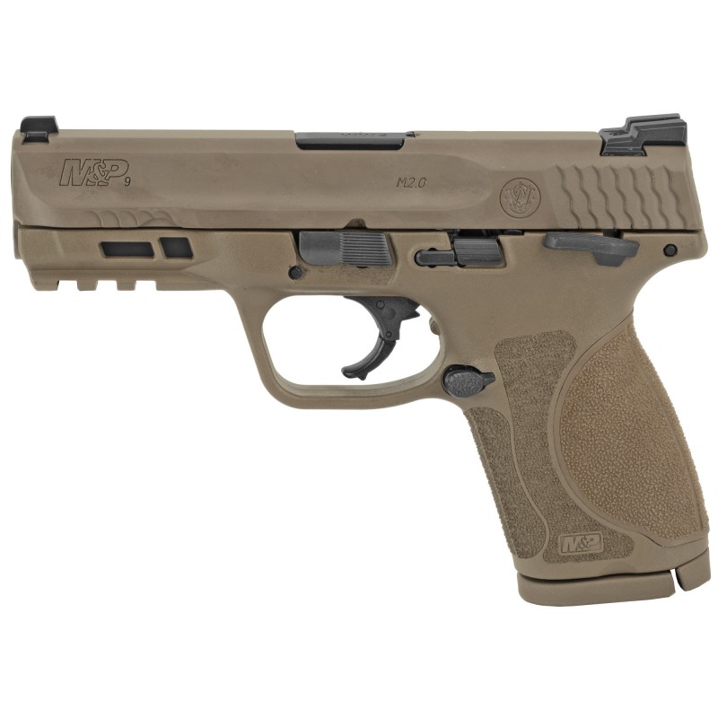 Smith & Wesson M&P 2.0, Semi-automatic, Striker Fired, Compact Frame, 9MM, 4" Barrel, Polymer Frame, Flat Dark Earth Armornite