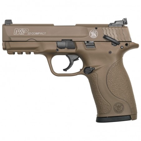 Smith & Wesson M&P Compact, Semi-automatic, Striker Fired, 22LR, 3.6" Threaded Barrel, 3/8"x 24, Accepts 3/8"x24 to 1/2"x28 Ada