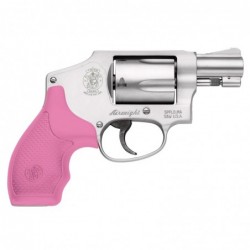 View 1 - Smith & Wesson Model 642, Double Action Only, Small Frame, 38 Special, 1.875" Barrel, Alloy Frame, Stainless Finish, Pink/Black