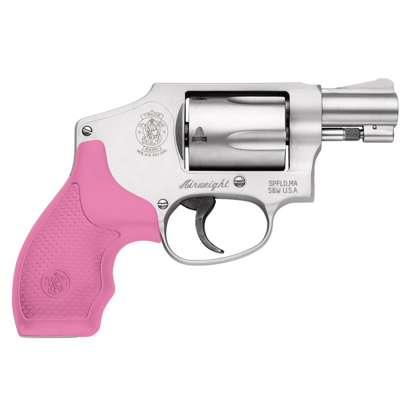 Smith & Wesson Model 642, Double Action Only, Small Frame, 38 Special, 1.875" Barrel, Alloy Frame, Stainless Finish, Pink/Black