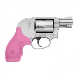View 1 - Smith & Wesson Model 638, Double Action, Small Frame, 38 Special, 1.875" Barrel, Alloy Frame, Stainless Finish, Pink/Black Grip