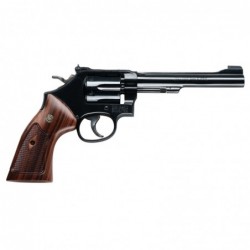 View 1 - Smith & Wesson Model 48, Double Action, Medium Frame Revolver, 22WMR, 6" Barrel, Steel Frame, Blue Finish, Wood Grip, Adjustabl