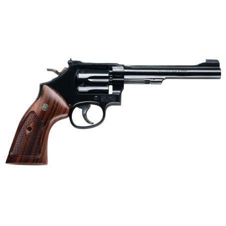 Smith & Wesson Model 48, Double Action, Medium Frame Revolver, 22WMR, 6" Barrel, Steel Frame, Blue Finish, Wood Grip, Adjustabl