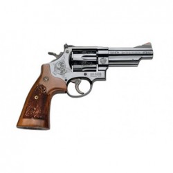 View 2 - Smith & Wesson Model 29, Double Action, Large Frame, 44 Magnum, 4" Barrel, Carbon Frame, Blue Finish, Wood Grips, Red Ramp/Whit