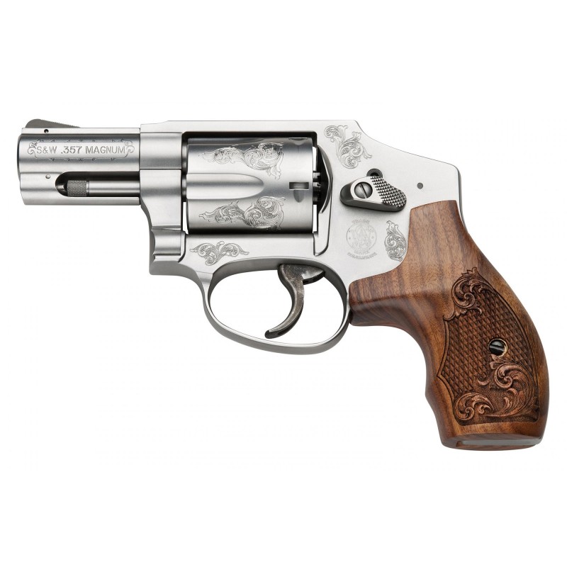 Smith & Wesson Model 640, Small Frame, 357 Magnum, 2.125" Barrel, Steel Frame, Stainless Finish, Wood Grips, Fixed Sights, 5Rd,