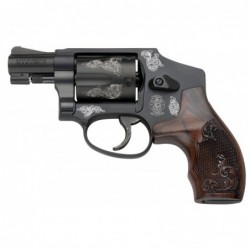 Smith & Wesson Model 442, Small Frame, 38 Special, 1.875" Barrel, Aluminum Frame, Blue Finish, Wood Grips, Fixed Sights, 5Rd, E