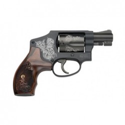 View 2 - Smith & Wesson Model 442, Small Frame, 38 Special, 1.875" Barrel, Aluminum Frame, Blue Finish, Wood Grips, Fixed Sights, 5Rd, E