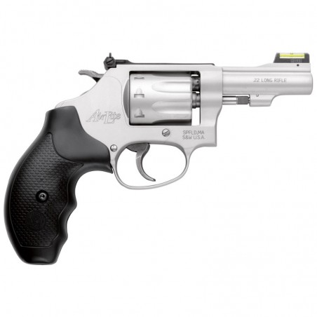 Smith & Wesson 317, Revolver, Small Frame, 22LR, 3", Alloy, Stainless, Rubber, 8Rd, Right Hand, 11.9oz, Fixed Sights 160221