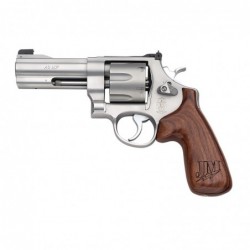 Smith & Wesson Model 625 JM Revolver, 45 ACP, 4" Barrel, Steel Frame, Stainless Finish, Wood Grip, Adjustable Sights, 6Rd, Righ