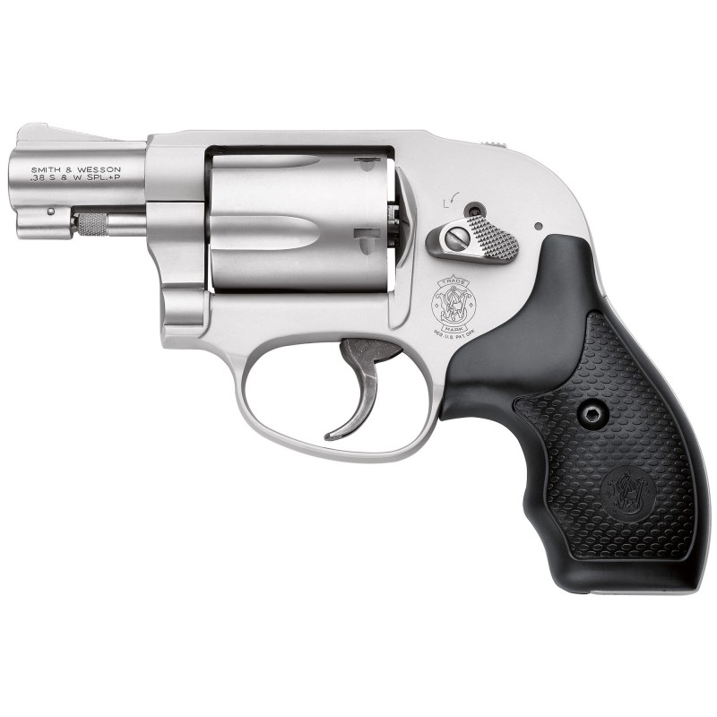 Smith & Wesson 638, J-Frame Revolver, 38 Special, 1.875" Barrel, Aluminum Alloy, Matte Silver Finish, Rubber Grip, 5 Rounds 163