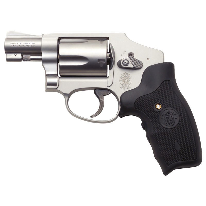 Smith & Wesson Model 642, Small Frame Revolver, 38 Special, 1.875" Barrel, Alloy Frame, Stainless Finish, Laser Grip, Fixed Sig