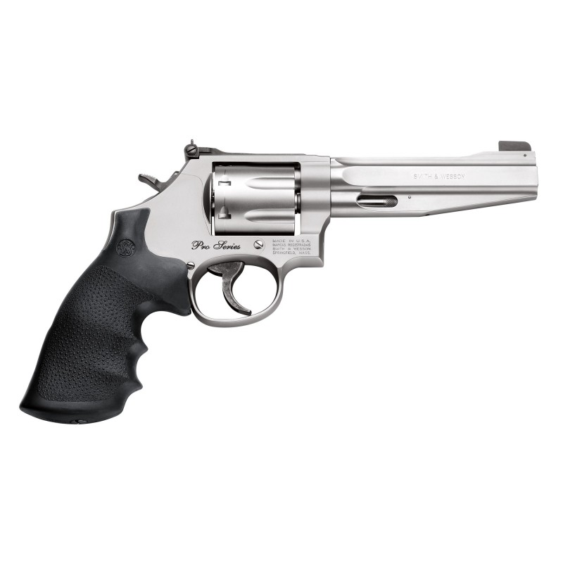 Smith & Wesson Model 686 Pro Series, Double Action, Large Frame, 357 Magnum, 5" Barrel, Stainless Frame, Stainless Finish, Rubb