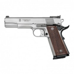 Smith & Wesson 1911 Performance Center Pro Series, Full Size, 9MM, 5" Barrel, Stainless Frame, Glass Bead Finish, Wood Grips, A