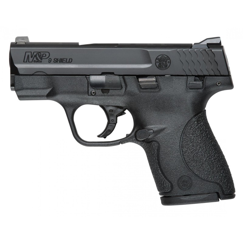 Smith & Wesson Shield, Striker Fired, Compact, 9 MM, 3.125" Barrel, Polymer Frame, Black Finish, 3 Dot Sights, 7 and 8Rd, 2 Mag