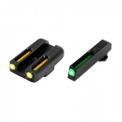 View 1 - Truglo Brite-Site Tritium/Fiber Optic Sight, Fits Glock 42 and 43, Green and Yellow TG131GT1B