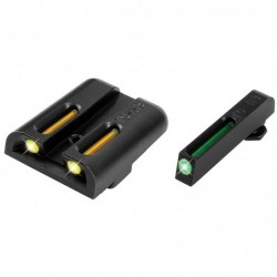 Truglo Brite-Site Tritium/Fiber Optic Sight, Fits Glock 17/17L/19/22/23/24/26/27/33/34/35/38/39, Green and Yellow TG131GT1Y