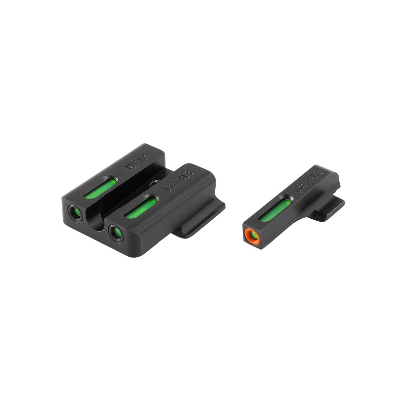 Truglo Brite-Site TFX Pro, Tritium/Fiber-Optic Sight, Fits S&W M&P SHIELD, Day/Night Sight, 24/7 Brightness, Orange Ring on Fro