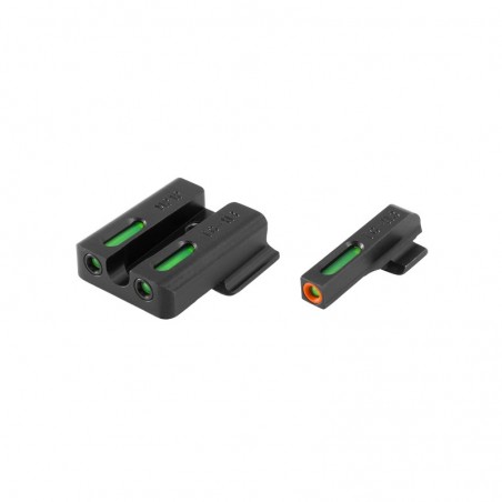 Truglo Brite-Site TFX Pro, Tritium/Fiber-Optic Sight, Fits S&W M&P SHIELD, Day/Night Sight, 24/7 Brightness, Orange Ring on Fro