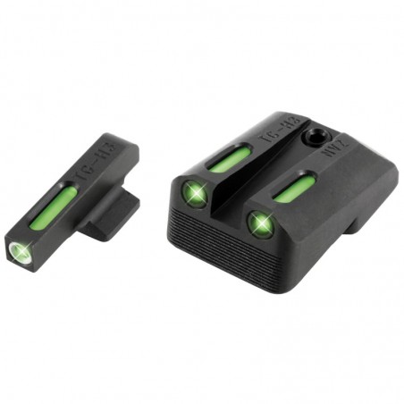 Truglo Brite-Site TFX, Sight, Fits 1911 Officer 3", Tritium/Fiber-Optic, Day/Night Sight, 24/7Brightness TG13NV3A