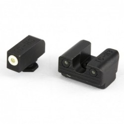 Truglo Tritium Pro Sight, Fits Glock 42/43, Large White Focus-Lock Ring on Front Sight & U-Notch Rear Sight, White Dots in Ligh